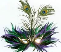 (image for) Purple, Green & Black Feather Party and Halloween Mask - 65026